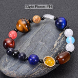 Natural Blue Sandstone Eight Planetary Bracelet, Gemstone Galaxy Galaxy Solar System Planet Bracelet Jewelry AL048