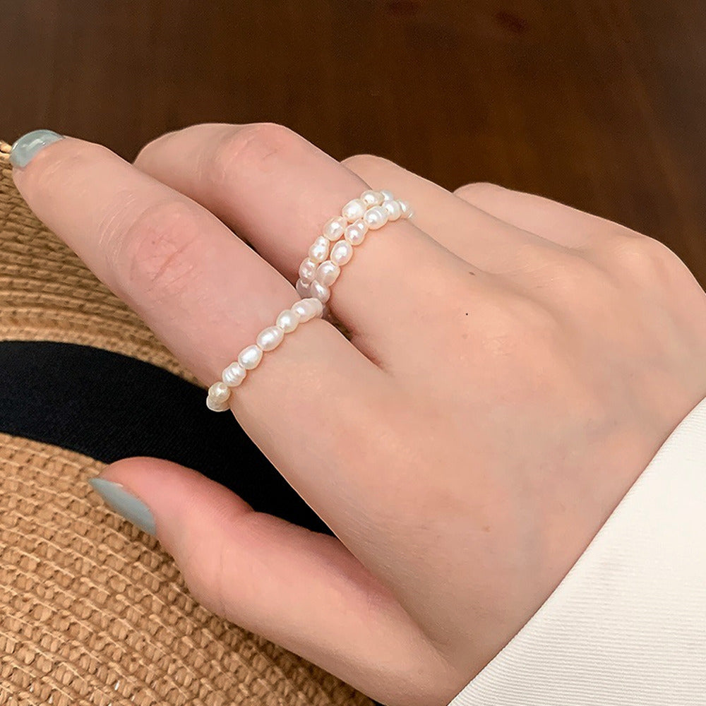 natural pearl beads ring