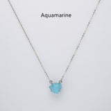 15.5" Sterling Silver Claw Raw Gemstone Necklace, Birthstone Necklace, Healing Crystal Stone Jewelry SS258NS
