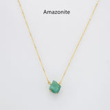 15.5" Gold Claw Raw Gemstone Necklace, S925 Sterling Silver Chain, Birthstone Necklace, Healing Crystal Stone Jewelry SS258NG