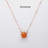 15.5" Rose Gold Claw Raw Gemstone Necklace, Birthstone Necklace, Healing Crystal Stone Jewelry SS258NR