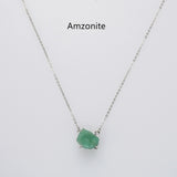 15.5" Sterling Silver Claw Raw Gemstone Necklace, Birthstone Necklace, Healing Crystal Stone Jewelry SS258NS