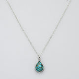 Teardrop Silver Plated Gemstone Pendant, Pear Faceted Crystal Stone Charm, Making Jewelry Craft ZS0508