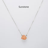 15.5" Sterling Silver Claw Raw Gemstone Necklace, Birthstone Necklace, Healing Crystal Stone Jewelry SS258NS