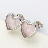 S925 Sterling Silver Bezel Heart Faceted Gemstone Stud Earrings, Birthstone Crystal Jewelry SS261
