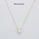 15.5" Gold Claw Raw Gemstone Necklace, S925 Sterling Silver Chain, Birthstone Necklace, Healing Crystal Stone Jewelry SS258NG