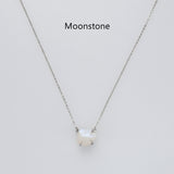 15.5" Sterling Silver Claw Raw Gemstone Necklace, Birthstone Necklace, Healing Crystal Stone Jewelry SS258NS