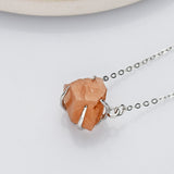 15.5" Sterling Silver Claw Raw Gemstone Necklace, Birthstone Necklace, Healing Crystal Stone Jewelry SS258NS
