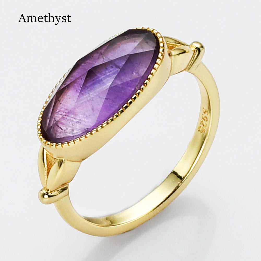 amethyst ring, boho gemstone jewelry