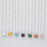 15.5" Sterling Silver Claw Raw Gemstone Necklace, Birthstone Necklace, Healing Crystal Stone Jewelry SS258NS