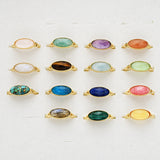 Gold Plated Oval Birthstone Gemstone Faceted Ring, Healing Boho Crystal Jewlery ZG0509
