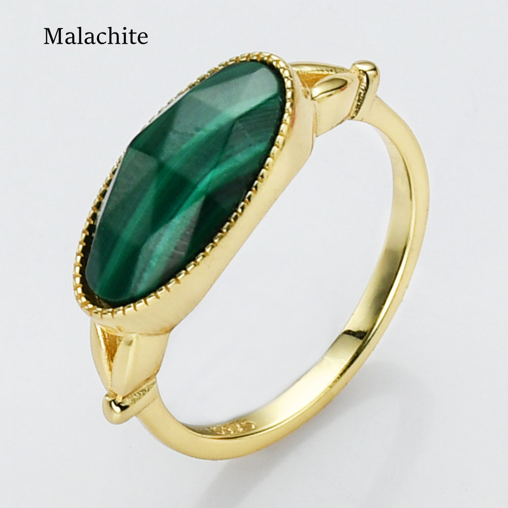 malachite ring, boho gemstone jewelry
