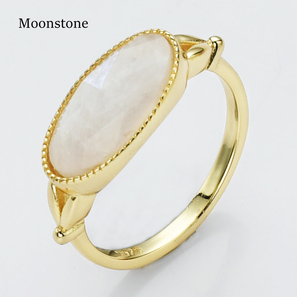 moonstone ring, boho gemstone jewelry