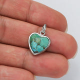 Silver Plated Gemstone Heart Pendants, Moonstone Labradorite Copper Turquoise Jewelry Pendant ZS0506