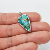 Long Heart Silver Gemstone Pendants, Faceted Moonstone Labradorite Copper Turquoise, Making Jewelry Pendant ZS0507