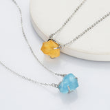 15.5" Sterling Silver Claw Raw Gemstone Necklace, Birthstone Necklace, Healing Crystal Stone Jewelry SS258NS