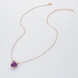 15.5" Rose Gold Claw Raw Gemstone Necklace, Birthstone Necklace, Healing Crystal Stone Jewelry SS258NR