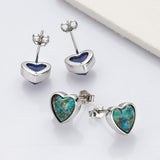 S925 Sterling Silver Bezel Heart Faceted Gemstone Stud Earrings, Birthstone Crystal Jewelry SS261
