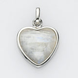 Silver Plated Gemstone Heart Pendants, Moonstone Labradorite Copper Turquoise Jewelry Pendant ZS0506