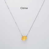 15.5" Sterling Silver Claw Raw Gemstone Necklace, Birthstone Necklace, Healing Crystal Stone Jewelry SS258NS