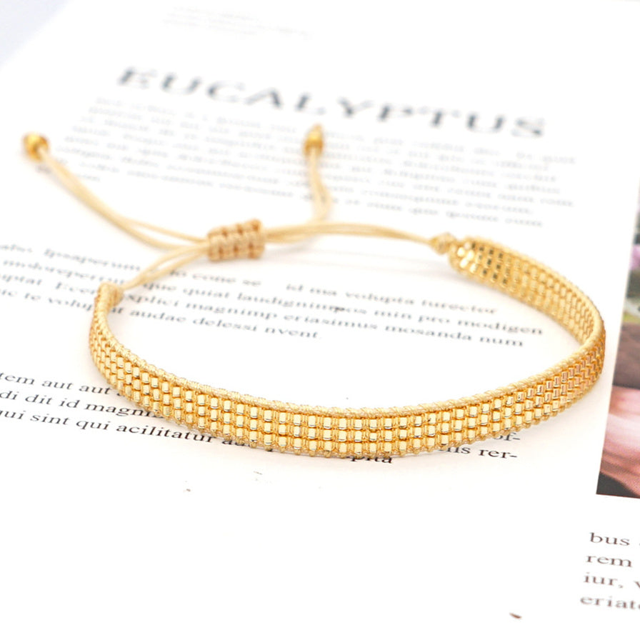 Bohemian 3-Row Wide White Miyuki Beads Rap Bracelet, Adjustable, Handmade Boho Summer Beach Jewelry AL701