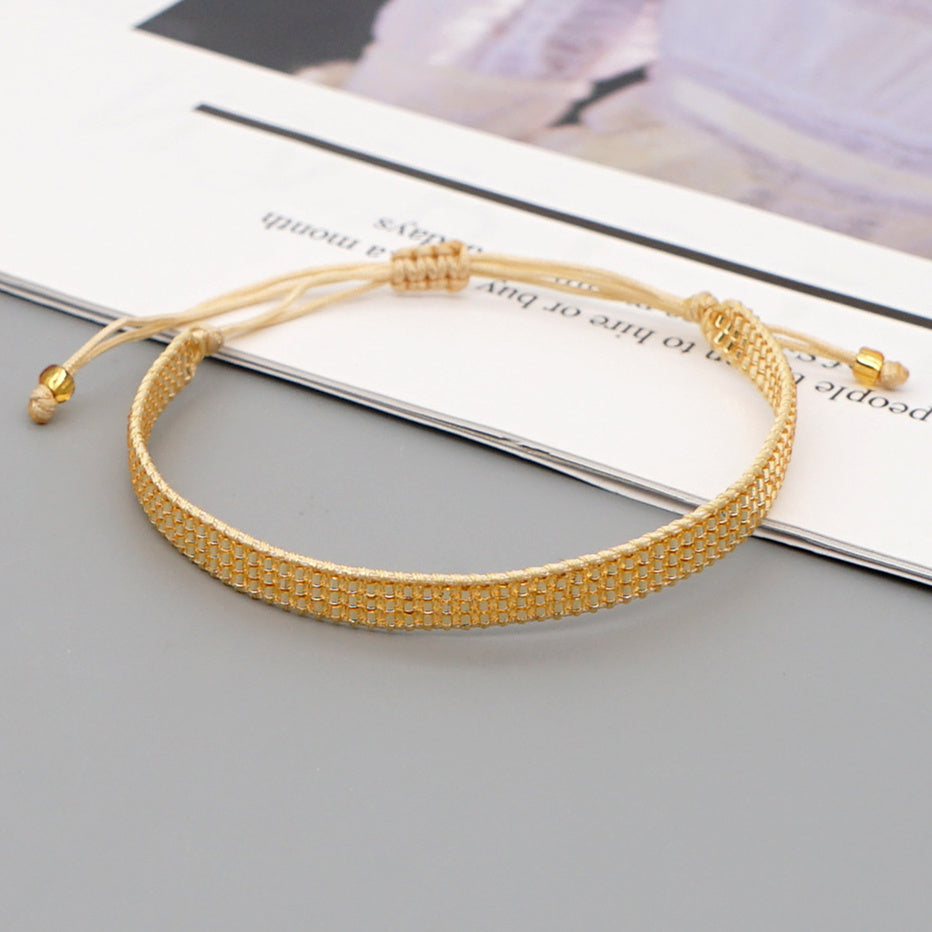Bohemian 3-Row Wide White Miyuki Beads Rap Bracelet, Adjustable, Handmade Boho Summer Beach Jewelry AL701