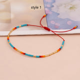 Bohemian Skinny Miyuki Beads Bracelet, Adjustable, Handmade Friendship Loves Boho Summer Jewelry AL699