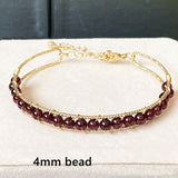 14K Gold Wrapped Fluorite Labradorite Tourmaline Bracelet, Pearl Aquamarine Rose Quartz Agate Beads Bracelet AL046