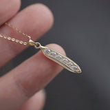 Pretty S925 Sterling Silver CZ Peapod Bar Pendant Necklace Zircon Peas Necklace, Lady Fashion Jewelry AL1003