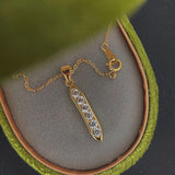 Pretty S925 Sterling Silver CZ Peapod Bar Pendant Necklace Zircon Peas Necklace, Lady Fashion Jewelry AL1003