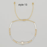 2024 New Skinny Bohemian Natural Fresh Water Pearl & Rainbow Miyuki Beads Bracelet, Adjustable, Handmade Boho Summer Jewelry AL1005