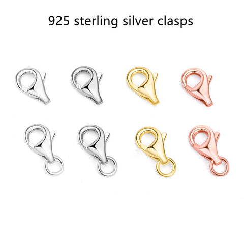 2 Pcs of S925 Sterling Silver Lobster Clasps, DIY Making Jewelry Connecting Clasps Findings AL1132
