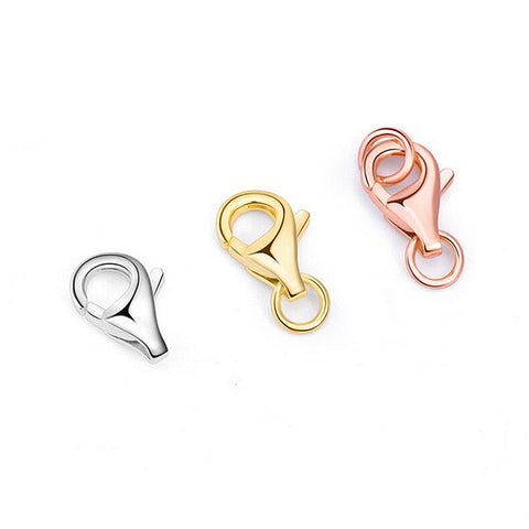 2 Pcs of S925 Sterling Silver Lobster Clasps, DIY Making Jewelry Connecting Clasps Findings AL1132