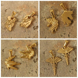 Gold Stainless Steel Unicorn Pendants,Sun Star Angel Cupid Heart Feather Totem Bird Pendants, DIY Making Jewelry Crafts AL1135
