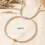 Bohemian Small Gold Copper Cross Bracelet, Rainbow Cotton Rope Couple Bracelet, Simple Casual Handmade Jewelry AL1150