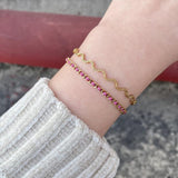 New Year Red String Bracelet, Skinny Titanium Steel Chain Good Luck Bracelet, Friendship Bracelet AL1177