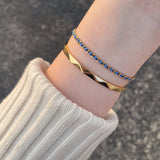 New Year Red String Bracelet, Skinny Titanium Steel Chain Good Luck Bracelet, Friendship Bracelet AL1177