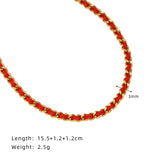 New Year Red String Bracelet, Skinny Titanium Steel Chain Good Luck Bracelet, Friendship Bracelet AL1177