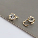 S925 Sterling Silver Single Circle Round Zircon Hoop Earrings CZ Earring, Fashion Earrings AL1185