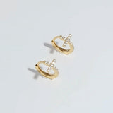 S925 Sterling Silver Zircon Cross Earrings CZ Hoop Earring, Fashion Jewelry AL1192