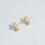 S925 Sterling Silver Zircon Cross Earrings CZ Hoop Earring, Fashion Jewelry AL1192