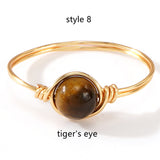 Multi Natural Stones Gold Wire Wrapped Ring, Handmade Boho Jewelry AL1193