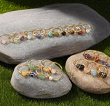 Multi Natural Stones Gold Wire Wrapped Ring, Handmade Boho Jewelry AL1193