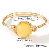 Multi Natural Stones Gold Wire Wrapped Ring, Handmade Boho Jewelry AL1193