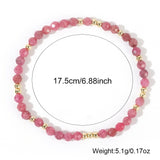 Natural Stones & Gold Beads Stretch Bracelet, Faceted Gemstone Bracelet AL1196
