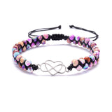 Gold Infinity Heart Wire Wrapped Bracelet with Purple Imperial Jasper Beads AL1198
