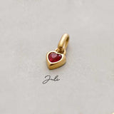 Small Rainbow Heart Pendants CZ Charm, DIY Birthstone Love Zircon Pendant Titanium Steel AL1201
