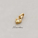 Small Rainbow Heart Pendants CZ Charm, DIY Birthstone Love Zircon Pendant Titanium Steel AL1201