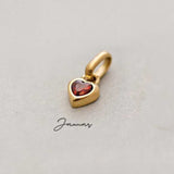 Small Rainbow Heart Pendants CZ Charm, DIY Birthstone Love Zircon Pendant Titanium Steel AL1201
