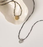 16" Sea Conch Shell Leather Rope & Gold Beads Chain Wire Wrapped Necklace, Stainless Steel Fashion Summer Jewelry Necklace AL1213